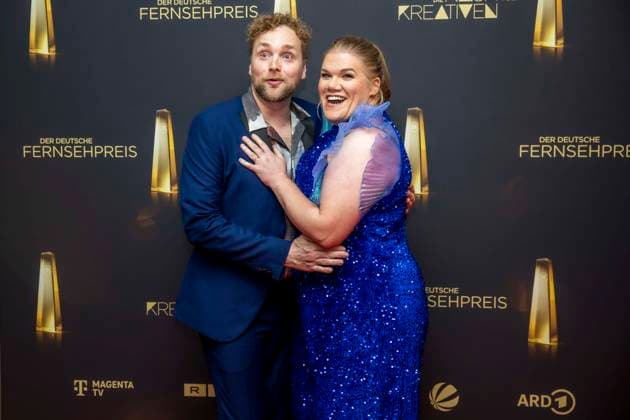 abb Gisa Flake the actress with her husband Knud Riepen on the red carpet at the Night of the Creatives The German Television Award 2025 at the Flora on 09 09 2025 in Cologne NRW Germany