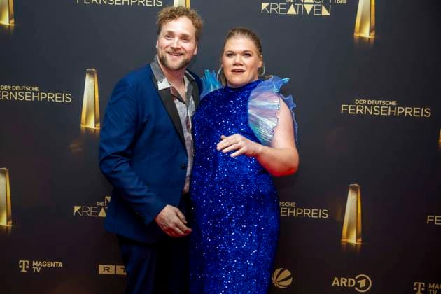 abb Gisa Flake the actress with her husband Knud Riepen on the red carpet at the Night of the Creatives The German Television Award 2025 at the Flora on 09 09 2025 in Cologne NRW Germany