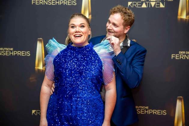 abb Gisa Flake the actress with her husband Knud Riepen on the red carpet at the Night of the Creatives The German Television Award 2025 at the Flora on 09 09 2025 in Cologne NRW Germany