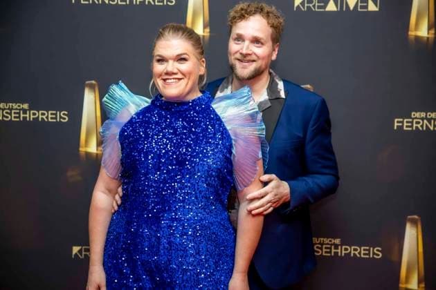 abb Gisa Flake the actress with her husband Knud Riepen on the red carpet at the Night of the Creatives The German Television Award 2025 at the Flora on 09 09 2025 in Cologne NRW Germany
