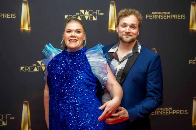 abb Gisa Flake the actress with her husband Knud Riepen on the red carpet at the Night of the Creatives The German Television Award 2025 at the Flora on 09 09 2025 in Cologne NRW Germany