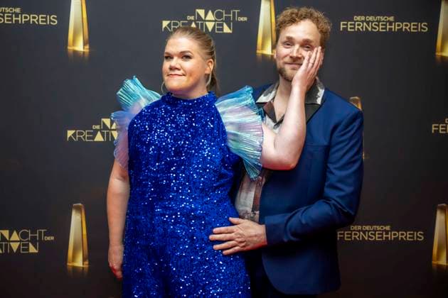 abb Gisa Flake the actress with her husband Knud Riepen on the red carpet at the Night of the Creatives The German Television Award 2025 at the Flora on 09 09 2025 in Cologne NRW Germany