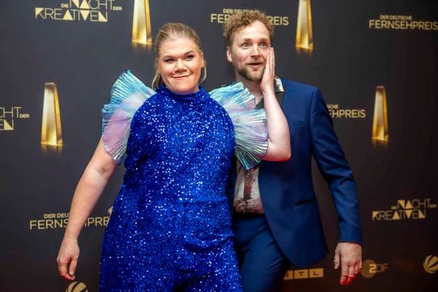 abb Gisa Flake the actress with her husband Knud Riepen on the red carpet at the Night of the Creatives The German Television Award 2025 at the Flora on 09 09 2025 in Cologne NRW Germany