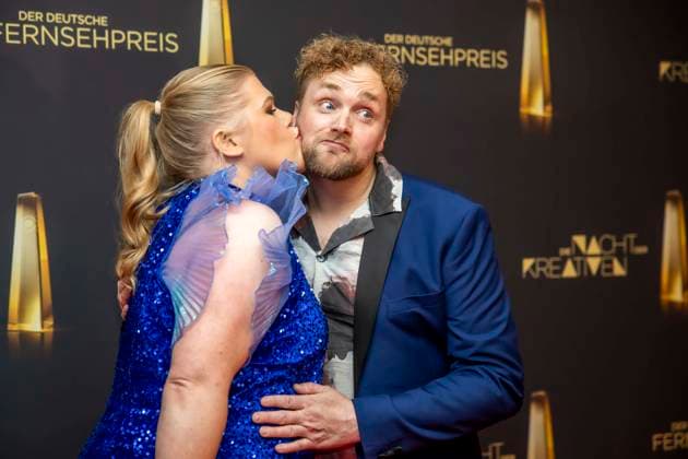 abb Gisa Flake the actress with her husband Knud Riepen on the red carpet at the Night of the Creatives The German Television Award 2025 at the Flora on 09 09 2025 in Cologne NRW Germany