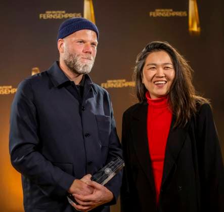 abb Winner Best Cinematography Fiction Tim Kuhn, Jieun Yi fuer Krank Berlin as guests on the red carpet at the Night of the Creatives The German Television Award 2025 at Flora on 09 09 2025 in Cologne NRW Germany