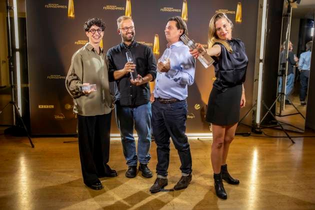 abb Winner Best Montage Fiction Andrea PEk, Christoph Otto, Andreas Menn, Friederike Hohmuth für Zeit Verbrechen as guests on the red carpet at the Night of the Creatives The German Television Award 2025 at the Flora on 09 09 2025 in Cologne NRW Germany