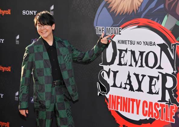 Cast member Natsuki Hanae attends the premiere of the animated motion picture fantasy thriller Demon Slayer: Kimetsu no Yaibi Infinity Castle at the TCL Chinese Theatre in the Hollywood section of Los Angeles on Tuesday, September 9, 2025.  LAP2025090911 JIMxRUYMEN