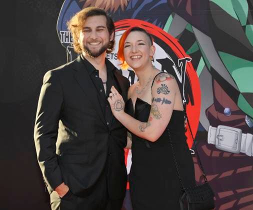Cast Alejandro Saab (L) and Hayden Daviau attends the premiere of the animated motion picture fantasy thriller Demon Slayer: Kimetsu no Yaibi Infinity Castle at the TCL Chinese Theatre in the Hollywood section of Los Angeles on Tuesday, September 9, 2025.  LAP2025090936 JIMxRUYMEN