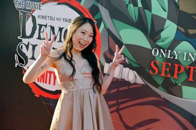 Rebecca Wang attends the premiere of the animated motion picture fantasy thriller Demon Slayer: Kimetsu no Yaibi Infinity Castle at the TCL Chinese Theatre in the Hollywood section of Los Angeles on Tuesday, September 9, 2025.  LAP2025090946 JIMxRUYMEN