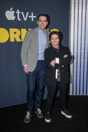The Morning Show Season 4 New York Premiere in New York, USA - 09 Sep 2025 (L-R) Andrew Ross Sorkin and Kara Swisher attend The Morning Show Season 4 New York Premiere at Museum of Modern Art. New York United States Copyright: xRonxAdarx xSOPAxImagesx _radar_tms_20250909_00123