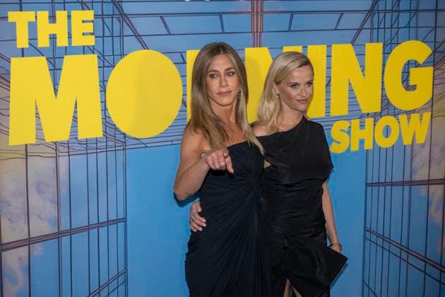 The Morning Show Season 4 New York Premiere in New York, USA - 09 Sep 2025 (L-R) Jennifer Aniston and Reese Witherspoon attend The Morning Show Season 4 New York Premiere at Museum of Modern Art. New York United States Copyright: xRonxAdarx xSOPAxImagesx _radar_tms_20250909_01367