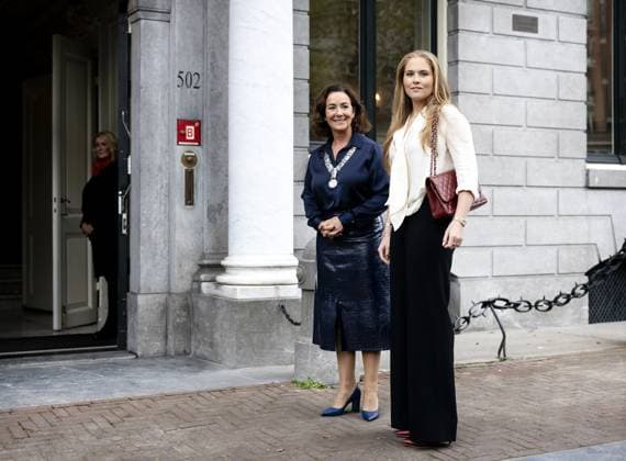 AMSTERDAM Princess Amalia arrives at the official residence of Mayor Femke Halsema for a meeting with the Amsterdam city council. She spoke with the mayor and aldermen and several other Amsterdam residents about developments in the city. ANP REMKO DE WAAL netherlands out - belgium out  Copyright: xx x535639631x originalFilename: 535639631.jpg