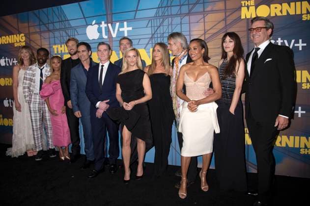 Hannah Leder, William Jackson Harper, Nicole Beharie, Boyd Holbrook, Nestor Carbonell, Billy Crudup, Mark Duplass, Reese Witherspoon, Jennifer Aniston, Jeremy Irons, Karen Pittman, Marion Cotillard and Jon Hamm at the premiere of season 4 of the Apple TV series The Morning Show at the Museum of Modern Art New York, 09 09 2025 Foto:xB.xHinex xFuturexImagex morning_5989