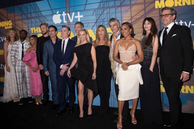 Hannah Leder, William Jackson Harper, Nicole Beharie, Boyd Holbrook, Nestor Carbonell, Billy Crudup, Mark Duplass, Reese Witherspoon, Jennifer Aniston, Jeremy Irons, Karen Pittman, Marion Cotillard and Jon Hamm at the premiere of season 4 of the Apple TV series The Morning Show at the Museum of Modern Art New York, 09 09 2025 Foto:xB.xHinex xFuturexImagex morning_5992