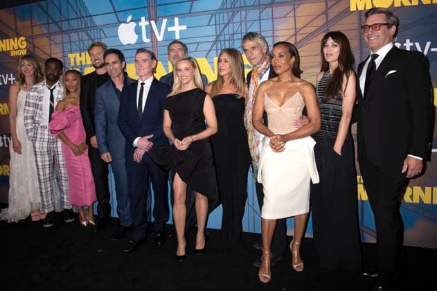 Hannah Leder, William Jackson Harper, Nicole Beharie, Boyd Holbrook, Nestor Carbonell, Billy Crudup, Mark Duplass, Reese Witherspoon, Jennifer Aniston, Jeremy Irons, Karen Pittman, Marion Cotillard and Jon Hamm at the premiere of season 4 of the Apple TV series The Morning Show at the Museum of Modern Art New York, 09 09 2025 Foto:xB.xHinex xFuturexImagex morning_5993