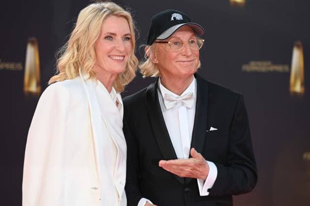 Otto WAALKES, Comedian, Maria FURTWAENGLER, Actress, Red Carpet, Red Carpet Show, Arrival, German Television Award Ceremony, German Television Award 2025, German Television Award 2025 at MMC Studios Cologne, on 10 09 2025