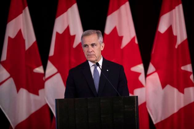 September 10, 2025, Edmonton, Ab, CANADA: Prime Minister Mark Carney delivers opening remarks at the Liberal caucus in Edmonton on Wednesday September 10, 2025. Edmonton CANADA  - ZUMAc35_ 20250910_zaf_c35_018 Copyright: xAmberxBrackenx