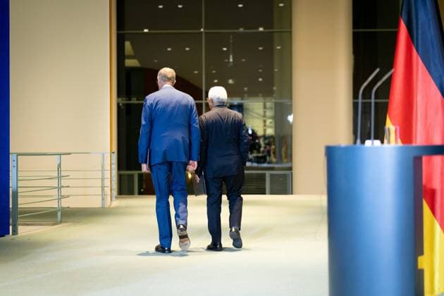 Präsident, Europäischer Rat, António Costa, Bundeskanzler, Friedrich Merz Pressekonferenz, Berlin, Bundeskanzleramt, Bundeskanzler, Friedrich Merz, Präsident, Europäischer Rat, António Costa Berlin Berlin GER