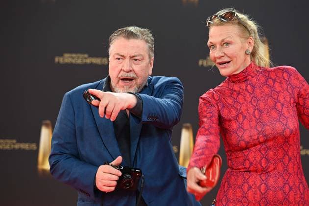 f l Armin ROHDE, actor, Karen BOEHNE, actress, Red Carpet, Red Carpet Show, Arrival, German Television Award Ceremony, German Television Award 2025, German Television Award 2025 at MMC Studios Cologne, on 10 09 2025