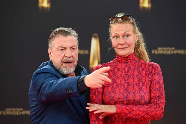 f l Armin ROHDE, actor, Karen BOEHNE, actress, Red Carpet, Red Carpet Show, Arrival, German Television Award Ceremony, German Television Award 2025, German Television Award 2025 at MMC Studios Cologne, on 10 09 2025