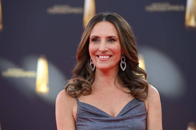 Roberta BIELING, Presenter, Red Carpet, Red Carpet Show, Arrival, arrival, German Television Award Ceremony, The German Television Award 2025, German Television Award 2025 at the MMC Studios Cologne, on 10 09 2025