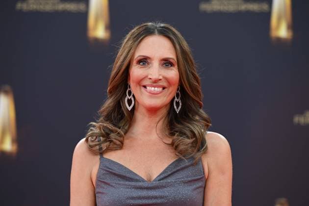 Roberta BIELING, Presenter, Red Carpet, Red Carpet Show, Arrival, arrival, German Television Award Ceremony, The German Television Award 2025, German Television Award 2025 at the MMC Studios Cologne, on 10 09 2025
