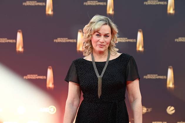 Gesine CUKROWSKI, Actress, Red Carpet, Red Carpet Show, Arrival, Arrival, German Television Award Ceremony, German Television Award 2025, German Television Award 2025 at MMC Studios Cologne, on 10 09 2025