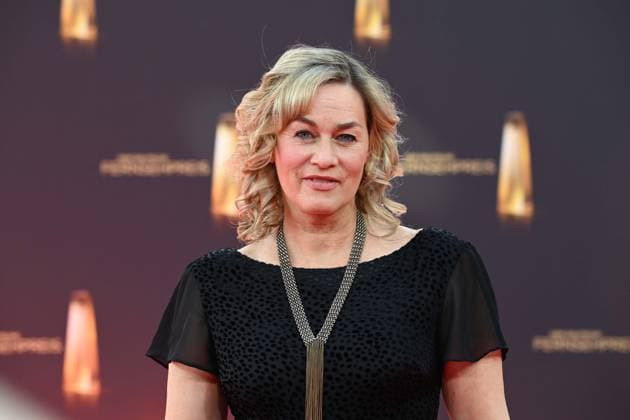 Gesine CUKROWSKI, Actress, Red Carpet, Red Carpet Show, Arrival, Arrival, German Television Award Ceremony, German Television Award 2025, German Television Award 2025 at MMC Studios Cologne, on 10 09 2025
