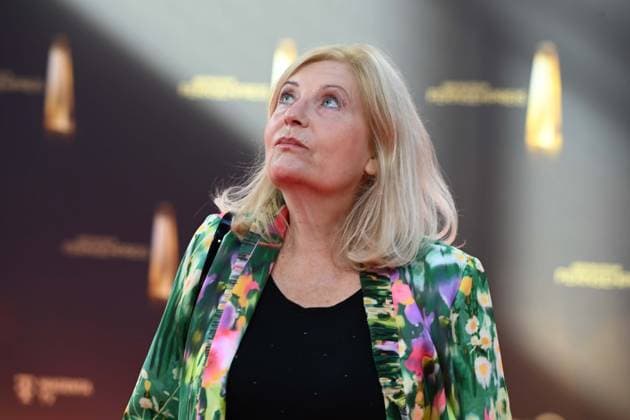 Sabine POSTEL, Actress, Red Carpet, Red Carpet Show, Arrival, arrival, German Television Award Ceremony, The German Television Award 2025, German Television Award 2025 at MMC Studios Cologne, on 10 09 2025