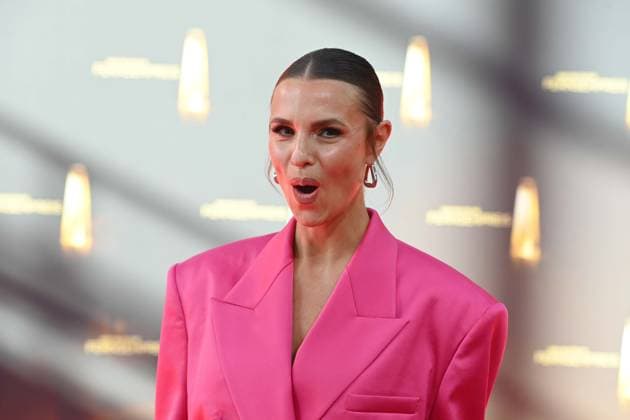 Laura WONTORRA, Presenter, Red Carpet, Red Carpet Show, Arrival, arrival, German Television Award Ceremony, The German Television Award 2025, German Television Award 2025 at the MMC Studios Cologne, on 10 09 2025