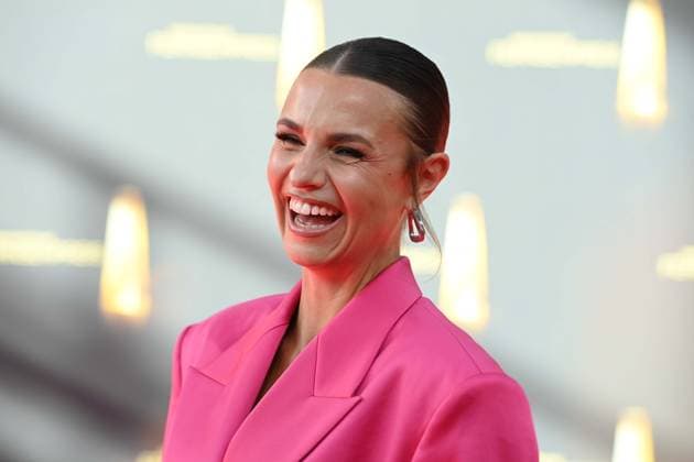 Laura WONTORRA, Presenter, Red Carpet, Red Carpet Show, Arrival, arrival, German Television Award Ceremony, The German Television Award 2025, German Television Award 2025 at the MMC Studios Cologne, on 10 09 2025