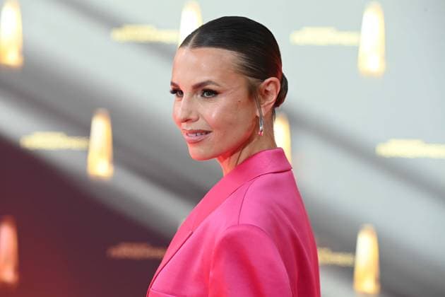 Laura WONTORRA, Presenter, Red Carpet, Red Carpet Show, Arrival, arrival, German Television Award Ceremony, The German Television Award 2025, German Television Award 2025 at the MMC Studios Cologne, on 10 09 2025
