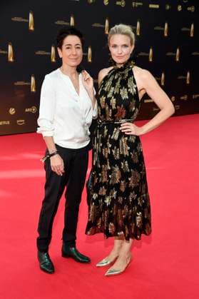 Dunja Hayali and Sarah Tacke at the German Television Award 2025 ceremony at the MMC Studios Cologne, 10 09 2025 Foto:xF.xKernx xFuturexImagex fernsehpreis_5741