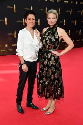 Dunja Hayali and Sarah Tacke at the German Television Award 2025 ceremony at the MMC Studios Cologne, 10 09 2025 Foto:xF.xKernx xFuturexImagex fernsehpreis_5742