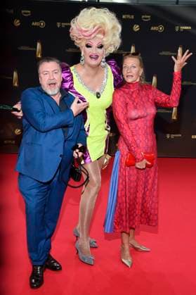 Armin Rohde, Olivia Jones and Karen Böhne at the presentation of the German Television Award 2025 at the MMC Studios Cologne, 10 09 2025 Foto:xF.xKernx xFuturexImagex fernsehpreis_5849