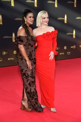 Stephanie Brungs and Janin Ullmann at the German Television Award 2025 ceremony at the MMC Studios Cologne, 10 09 2025 Foto:xF.xKernx xFuturexImagex fernsehpreis_5875