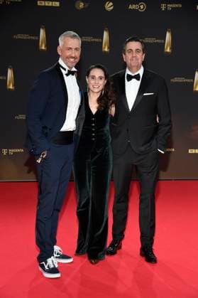 Sebastian Pufpaff, Heidrun Buchmaier and Bastian Pastewka at the German Television Award 2025 ceremony at the MMC Studios Cologne, 10 09 2025 Foto:xF.xKernx xFuturexImagex fernsehpreis_5905