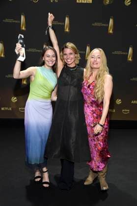 Mercedes Müller, Svenja Jung and Katharina Heyer at the German Television Award 2025 ceremony at the MMC Studios Cologne, 10 09 2025 Foto:xF.xKernx xFuturexImagex fernsehpreis_5933