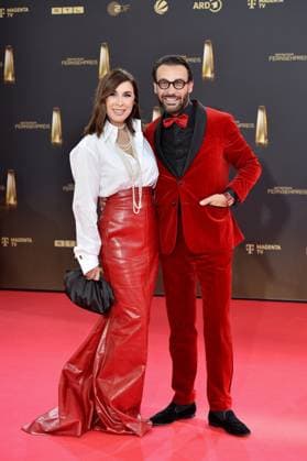Judith Williams and Alexander Klaus Stecher arriving at the German Television Award ceremony at the MMC Studios in Cologne on 10 09 2025