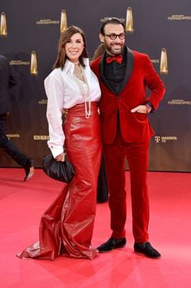 Judith Williams and Alexander Klaus Stecher arriving at the German Television Award ceremony at the MMC Studios in Cologne on 10 09 2025