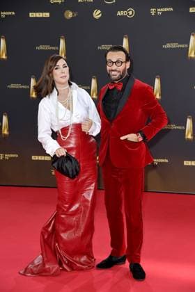Judith Williams and Alexander Klaus Stecher arriving at the German Television Award ceremony at the MMC Studios in Cologne on 10 09 2025