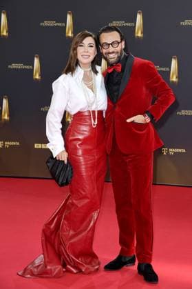 Judith Williams and Alexander Klaus Stecher arriving at the German Television Award ceremony at the MMC Studios in Cologne on 10 09 2025