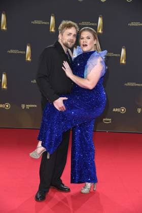 Knud Riepen and Gisa Flake arriving at the German Television Award ceremony at the MMC Studios in Cologne on 10 09 2025