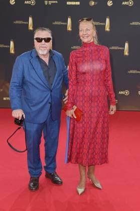 Armin Rohde and Angela Freifrau von Schilling arriving at the German Television Award ceremony at the MMC Studios in Cologne on 10 09 2025