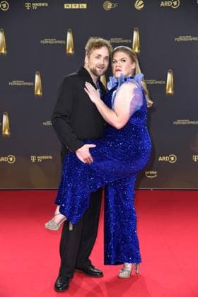 Knud Riepen and Gisa Flake arriving at the German Television Award ceremony at the MMC Studios in Cologne on 10 09 2025
