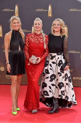 Laura Karasek, Lisa Feller and Ruth Moschner arriving at the German Television Award ceremony at the MMC Studios in Cologne on 10 09 2025