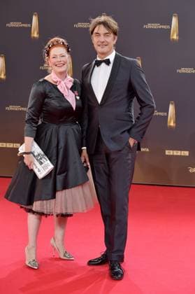Enie van de Meiklokjes and Matze Knop arriving at the German Television Award ceremony at the MMC Studios in Cologne on 10 09 2025