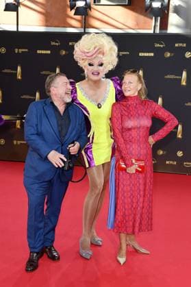 Armin Rohde, Olivia Jones and Angela Freifrau von Schilling arriving at the German Television Award ceremony at the MMC Studios in Cologne on 10 09 2025