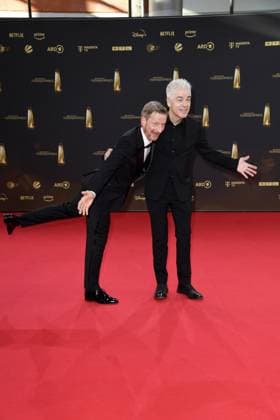 Michael Kessler and Michael Mittermeier arriving at the German Television Award ceremony at the MMC Studios in Cologne on 10 09 2025