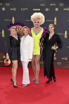 Caroline Frier, Annette Frier, Olivia Jon and Martina Hill arriving at the German Television Award ceremony at the MMC Studios in Cologne on 10 09 2025
